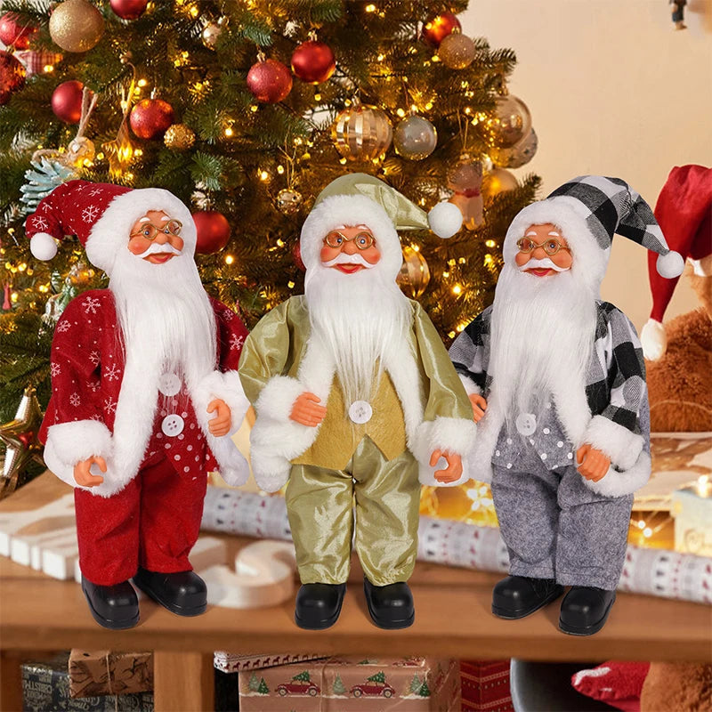 12-inch Christmas Santa Figure Standing Santa Doll Window Decorations Christmas Decorations Christmas Gifts Birthday Gifts