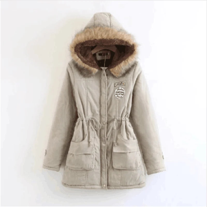 Winter Women's Coats Parka Streetwear Casual Coats Military Hooded Fur Coats Down Jackets Winter Coat Women  Jacket Women