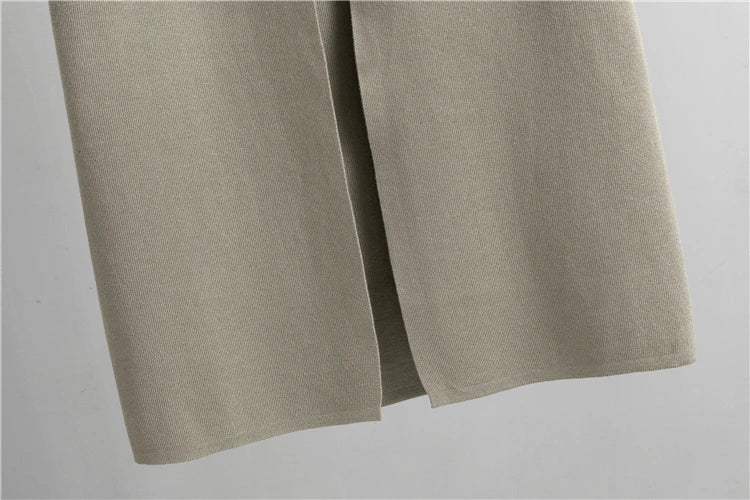 2025 Winter And Autumn Fashionable Elegant Women's Knitted 3-Piece Set cardigan Women's Sweater Women's Wide Leg Pants