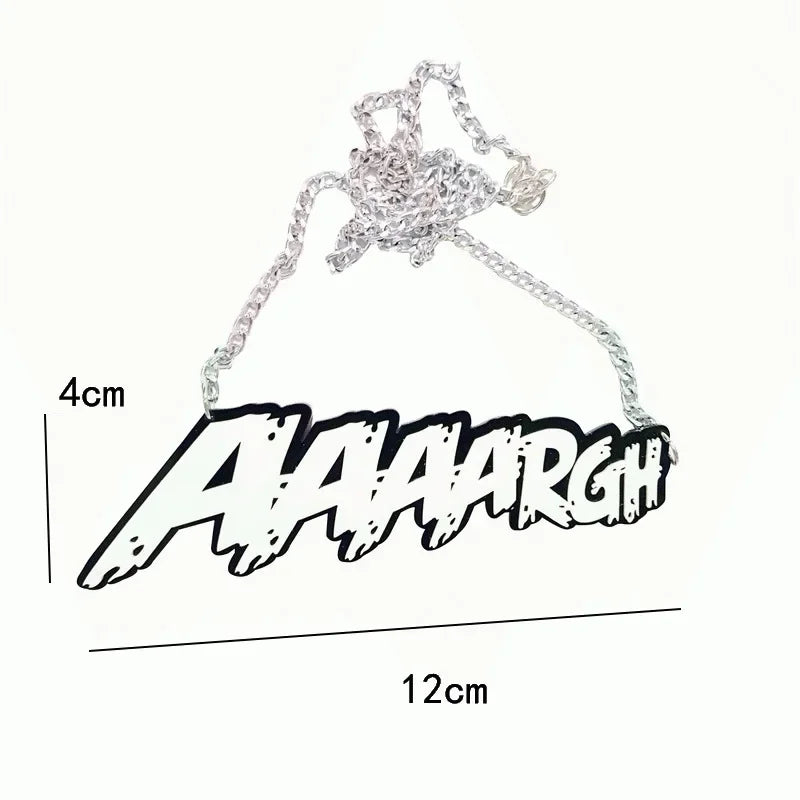 Halloween Dark Black Letter Necklace for Women Hip Hop Yellow Boo WITCH Alphabet Necklace for Men Friend Punk Jewelry Gift