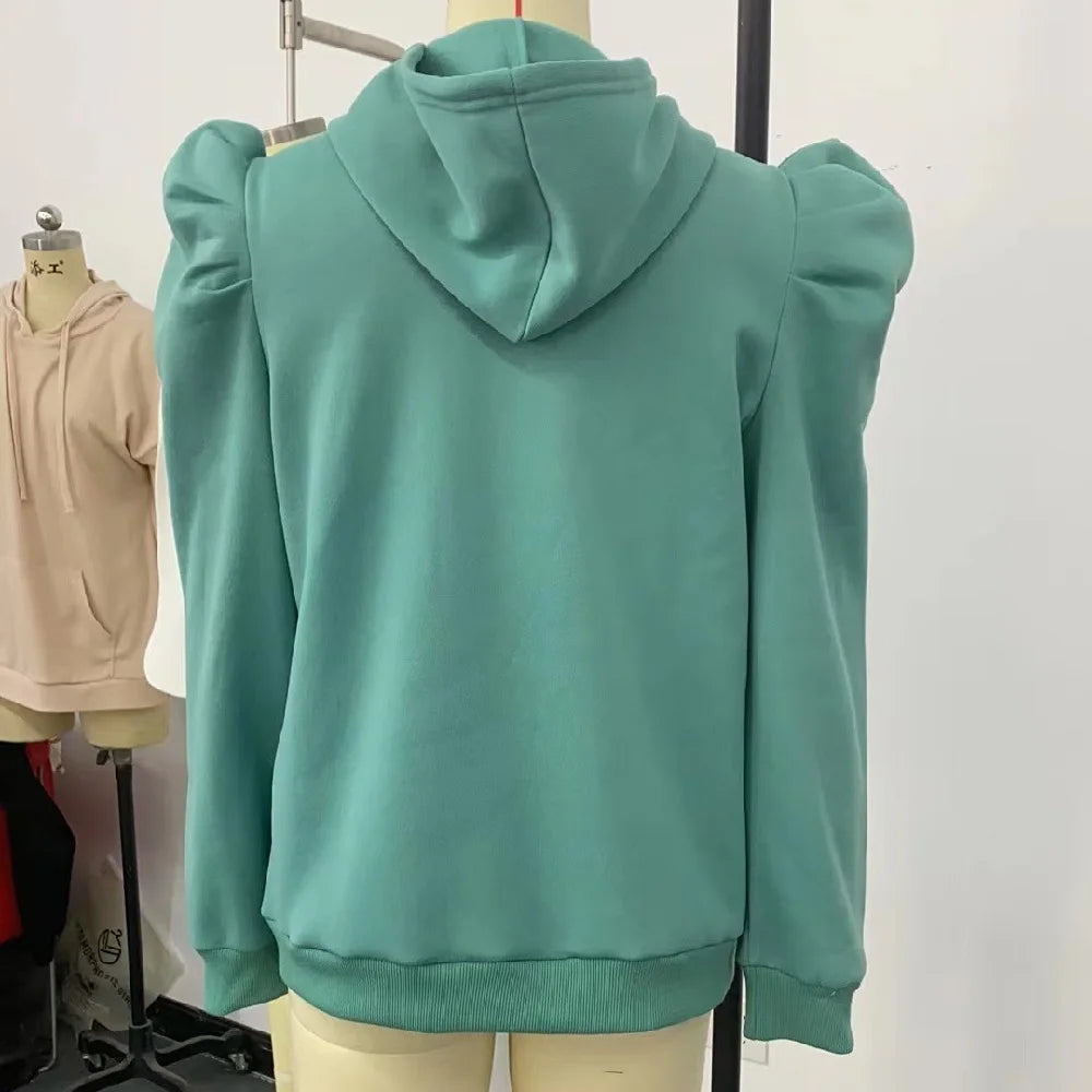 Autumn Winter Hoodies Sweatshirts Women Solid Color Long Sleeve   Casual Comfortable Pullovers Tops