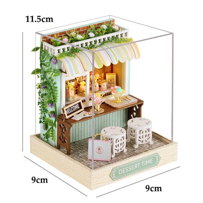 Handmade Wooden Miniature Doll House Kit 3D Puzzle Assembled Building Model Kit With LED Light DollHouses Toy For Christmas Gift