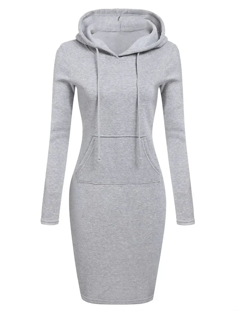 Autumn Ready Ladies Hooded Dresses Blending Hoodie and Sweatshirt Elements in Women Fashionable Clothing