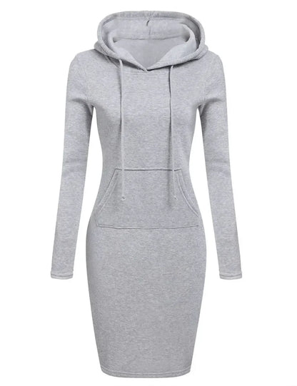 Autumn Ready Ladies Hooded Dresses Blending Hoodie and Sweatshirt Elements in Women Fashionable Clothing