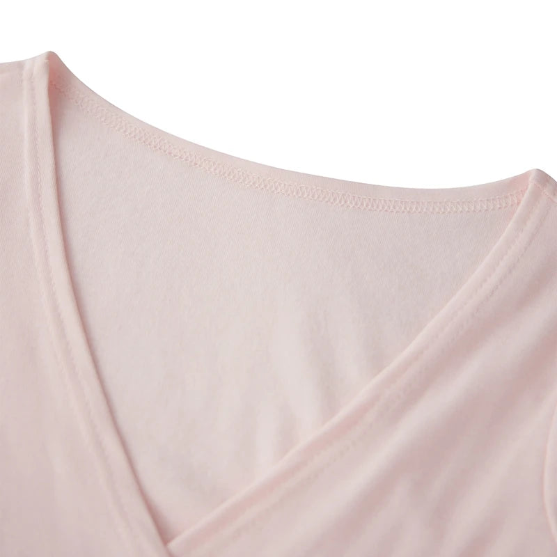 Women Fashion Lounge Set Vintage 2 Piece Outfit V Neck Waist Tie T-shirt + Elastic Waist Pants Autumn Long Sleeve Crop Tops