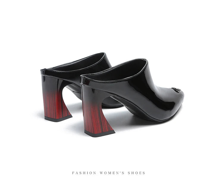 Sandalias Summer 2022 New Women Slipper High Heel Sandal Shoes Ladies High Quality PU Leather Slides Pumps Women