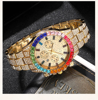 Diamond Women's Watches Gold Watch Ladies Wrist Watches Luxury Brand Rhinestone Women Bracelet Set Watches Female Relogio