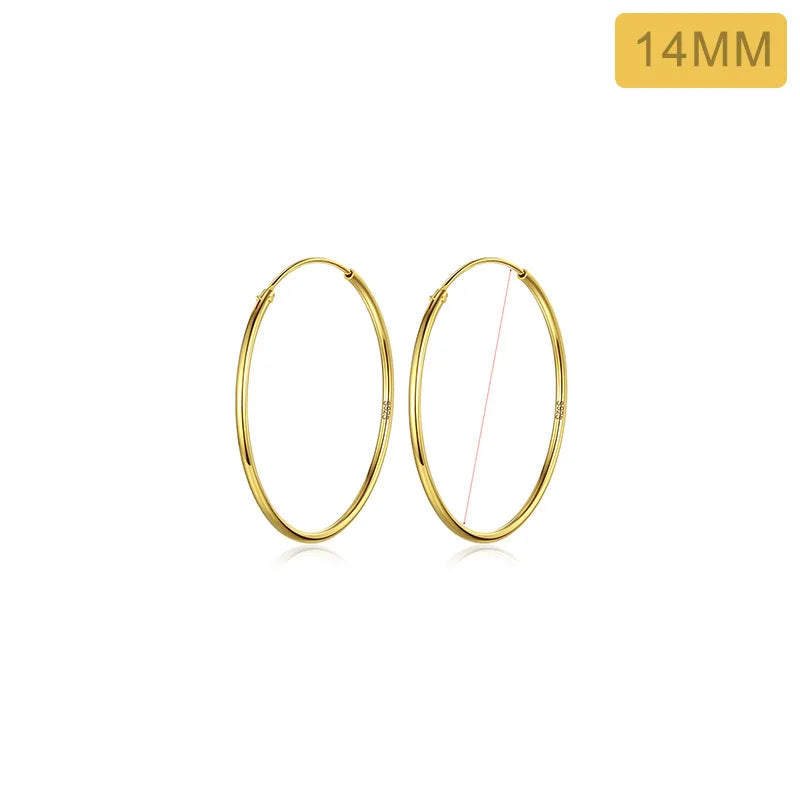 TrustDavis Real 925 Sterling Silver Earring Fashion Simple Korean Hoop Earrings For Women Charming Chic Party Fine Jewelry DD455