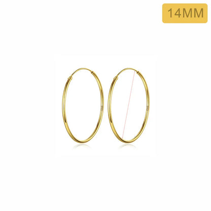 TrustDavis Real 925 Sterling Silver Earring Fashion Simple Korean Hoop Earrings For Women Charming Chic Party Fine Jewelry DD455