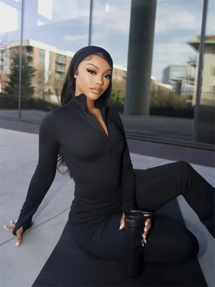 2025 Fall Casual Tracksuits Women Sets Long Sleeve Top Pants Streetwear Sports Three 3 Piece Matching Sets Outfits With Headband