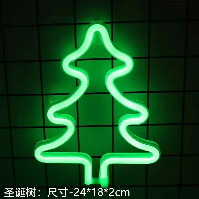 Christmas Gift Box Led Neon Sign Wall Light Santa Claus Coming Bedroom Kids Living Room Bar Party Wedding Decoration Night Lamp