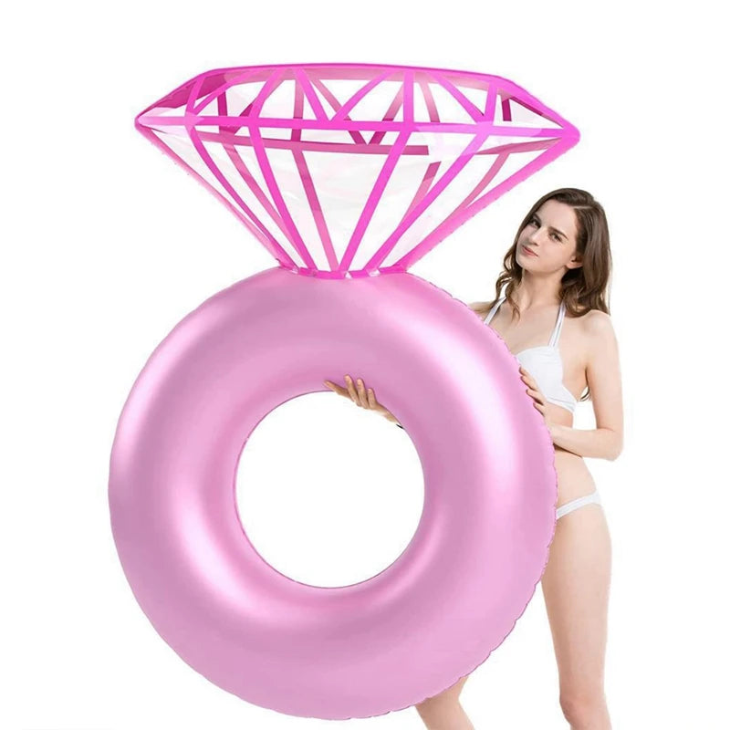 Inflatable Floating Swimming Pool float Diamond Swim ring Pool Mat Floats Tube for Valentine or Wedding Bachelorette Party