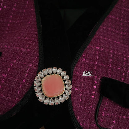 EtherealBe Sweet Pink Tweed Blazer for Ladies