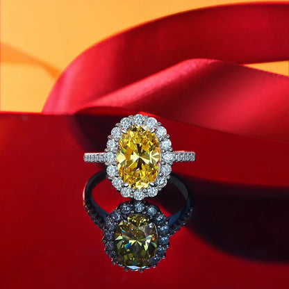 Ables Chic Sterling Silver Oval Lab Citrine Engagement Ring Big Kunzite Morganit Bridal Women Rings S2R1S2R1021