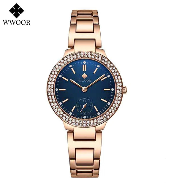 WWOOR New Women's Watches Fashion Crystal Diamond Ladies Quartz Wristwatch For Woman Relogio Feminino Female Montre Reloj Mujer