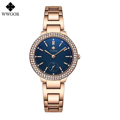 WWOOR New Women's Watches Fashion Crystal Diamond Ladies Quartz Wristwatch For Woman Relogio Feminino Female Montre Reloj Mujer