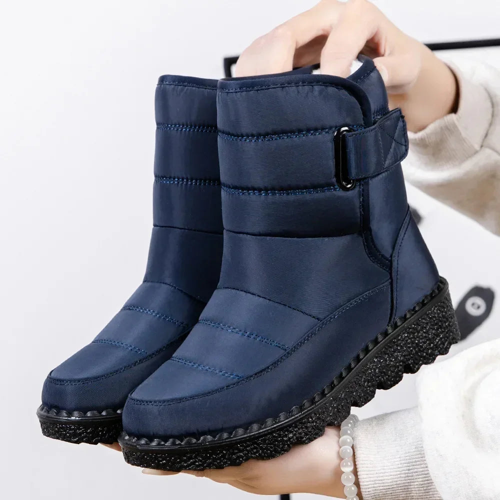 Waterproof Winter Boots for Women 2025 New Faux Fur Long Plush Snow Boots Woman Platform Shoes Warm Cotton Couples Ankle Boots