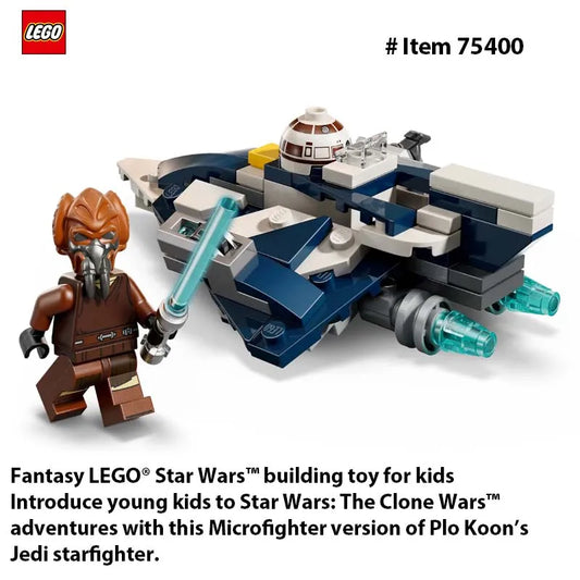 LEGO 75400 Star Wars Plo Koon’s Jedi Starfighter Microfighter Kids Toy Clone Wars Playset and Room Decor for BoysandGirls 89 PCS