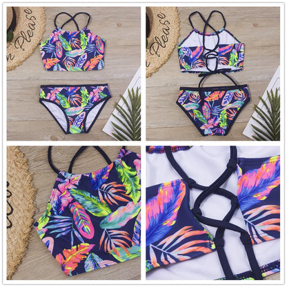 7-14Year Butterfly Print Child Bikini Set 2025 Girls Swimsuit Swimwear For Kids Summer Brazilian Teen Baby Swimming Suit Biquini