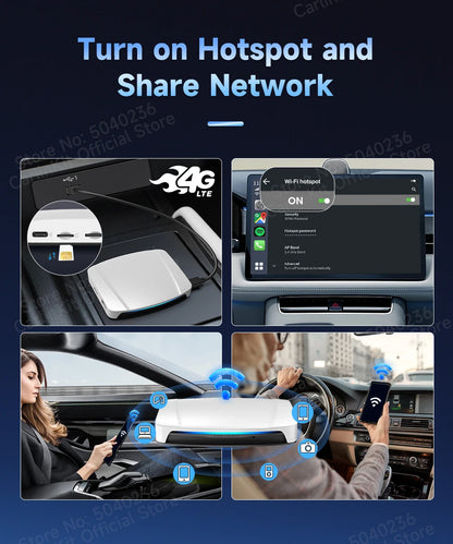 HDMI CarlinKit 8G+128G CarPlay Ai Box Android 13.0 Wireless Android Auto&CarPlay SM6225 Qualcomm 8-Core For Netflix Smart TV Box