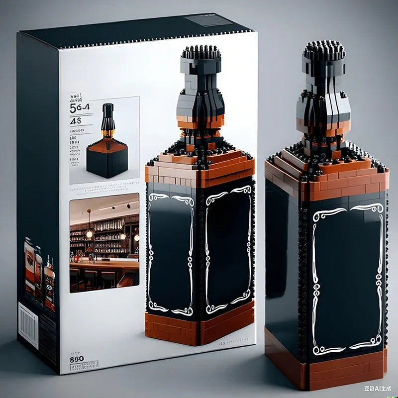 Creative Whiskey Bottle Building Blocks, 3D Puzzle DIY Model Kits for Adults, Home Bar Decoration, 11 Styles Available