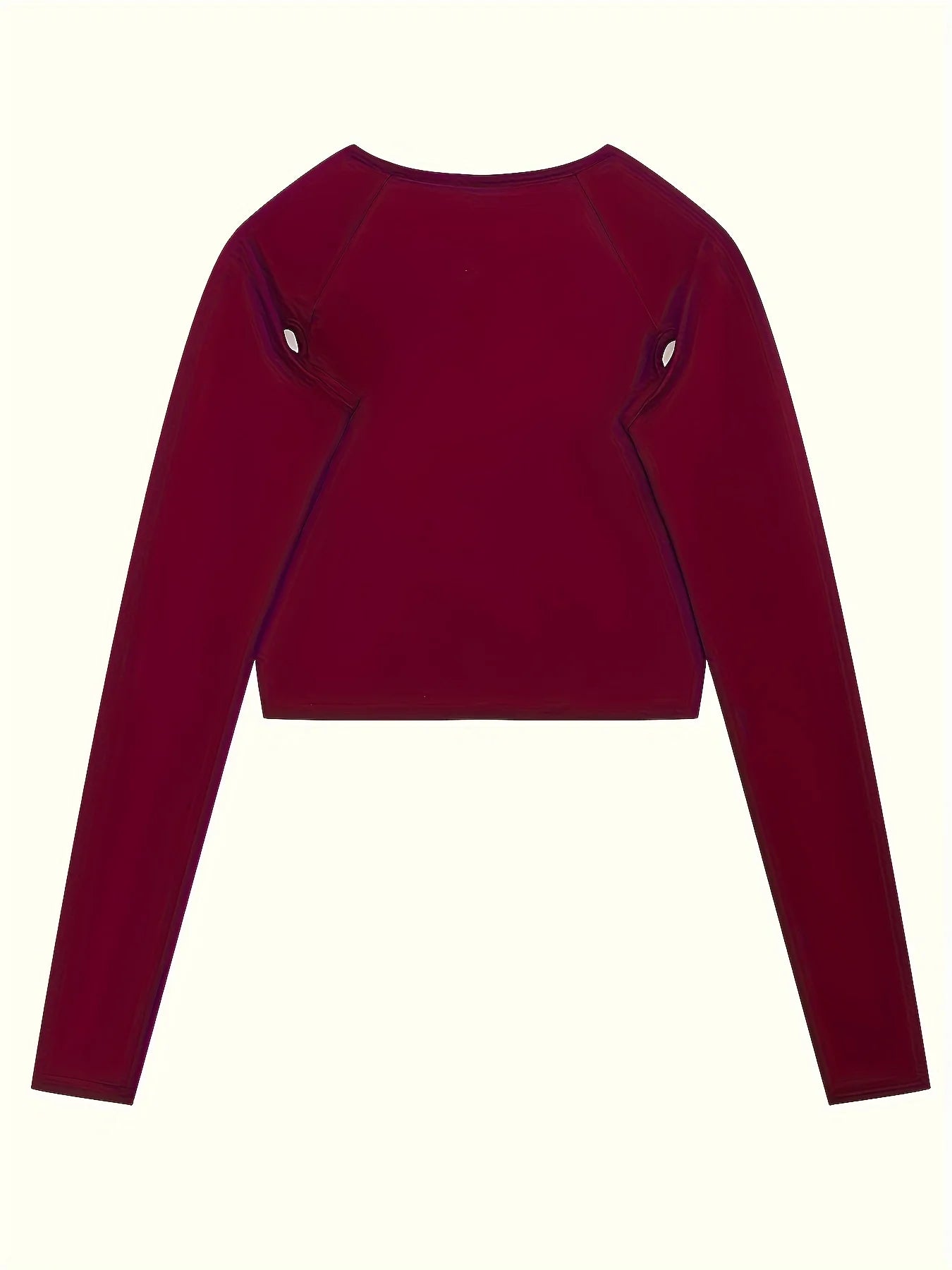 Spring and Summer Europe and the United States Hot New Street Selling Pure Color Round-necked Long-sleeved Hollow Midriff Shor