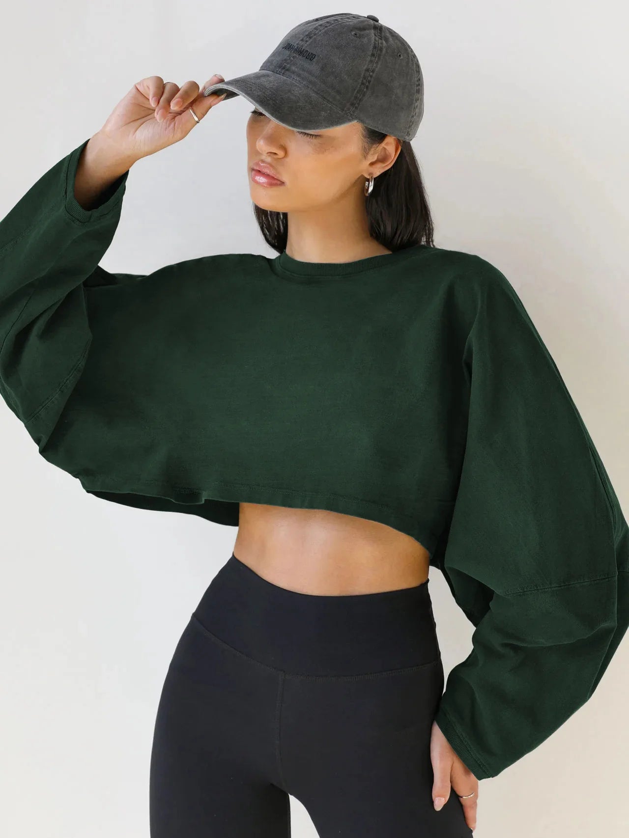 Autumn Winter Women's No Hat Hoodies Fashion O-neck Loose Long Sleeve Pullove Casual Workout Jogger Female Sexy Crop Sweatshirt