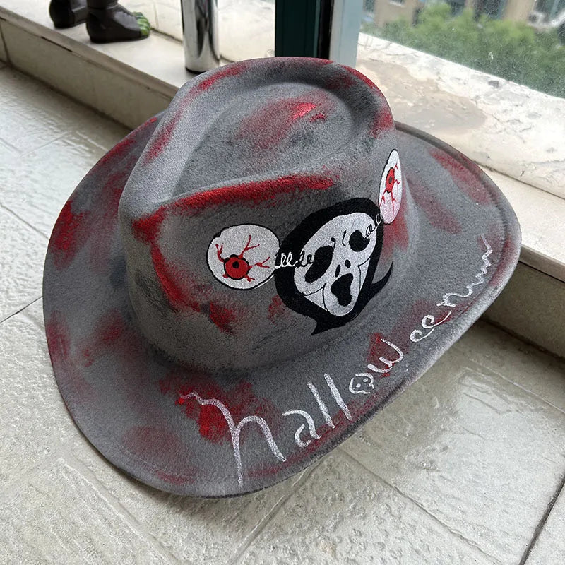 EtherealBe Halloween Cowboy Hat for Adults - Spooky Style