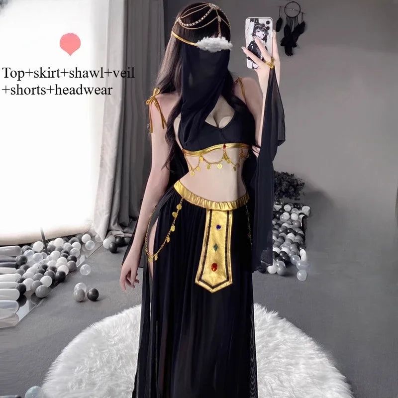 Role Playing Sexy Western Dance Girl Aladdin Peacock Princess Greek Goddess Costume Hot Egyptian Exotic Costume Performance Set