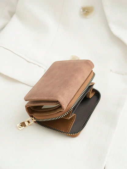 1pc Ladies' Short Wallet Suitable For Work & Business ID Card Credit Card For Christmas Gift For Young Girls Women White-Collar