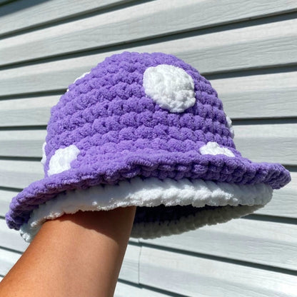 Halloween Crochet Fisherman Hat Soft Bucket Hat  Handmade Mushroom Hat Women Children Hat Novelty Photoshoots Hat M6CD