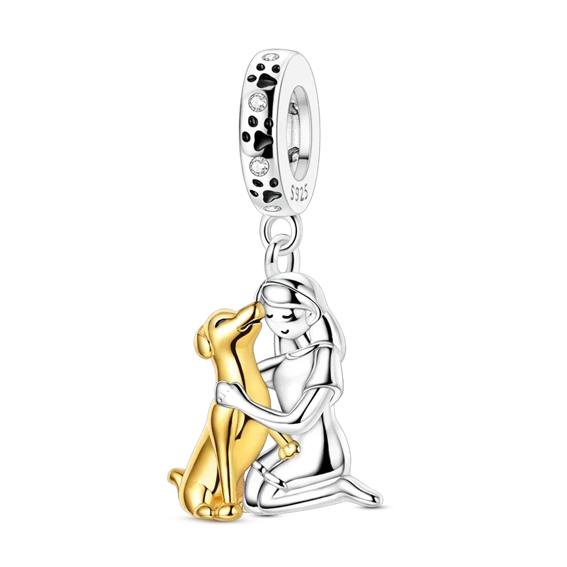 Original Charms Bead 925 Sterling Silver Inlaid Zirconium Animal Paper Crane Snail Pendants Fit Bracelet Jewelry Gift Marking