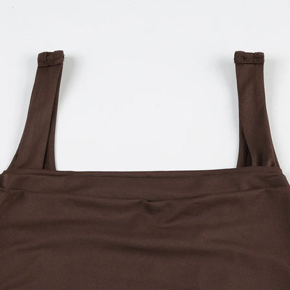 New Women Tank Tops Summer Solid Sexy Backless Streetwear Casual Slim Sleeveless Camisole Fashion Folds Tank Tops Lady Clothing