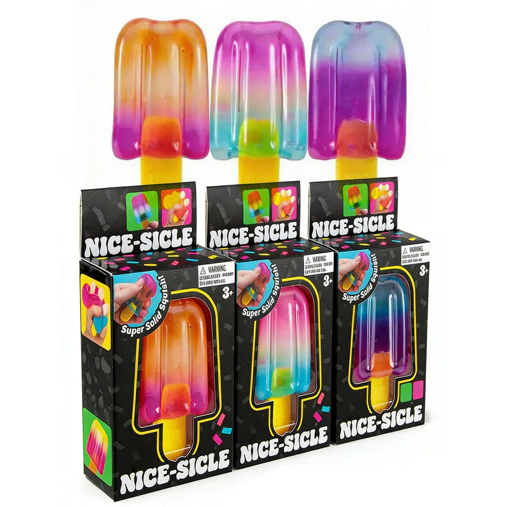 Schylling Needoh Nice Cube Sensory  Nice-Sicle Stress Relief Squishy Cube Anti-Anxiety Squeeze Object For Focus ADHD Population