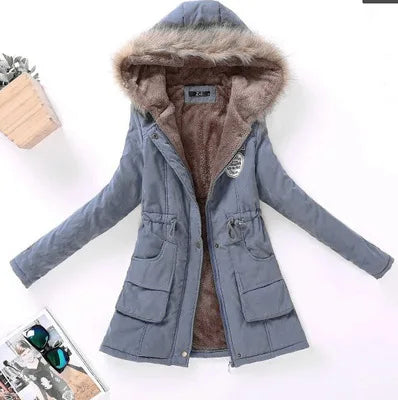 Winter Women's Coats Parka Streetwear Casual Coats Military Hooded Fur Coats Down Jackets Winter Coat Women  Jacket Women