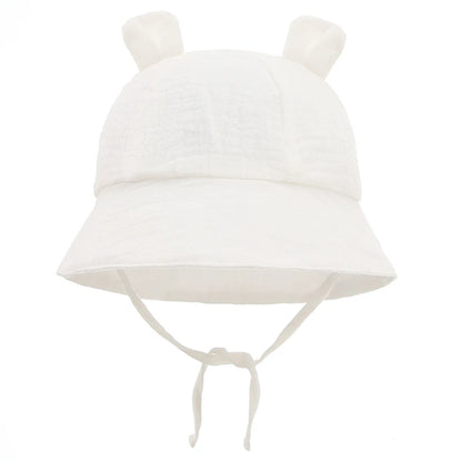 Spring Autumn Solid Color Soft Baby Bucket Hat Cotton Fisherman Hats Kids Summer Toddler Boy Girls Panama Sun Cap Children 0-12M