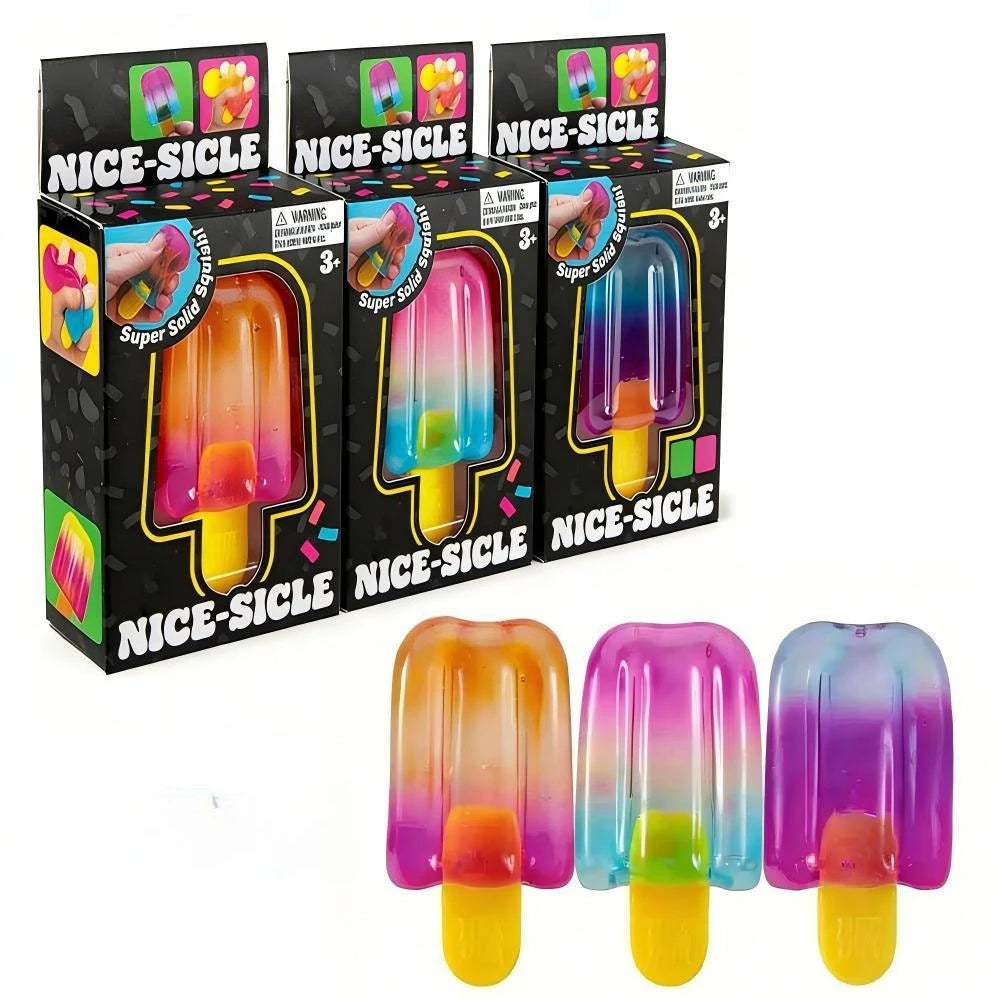 Schylling Needoh Nice Cube Sensory  Nice-Sicle Stress Relief Squishy Cube Anti-Anxiety Squeeze Object For Focus ADHD Population