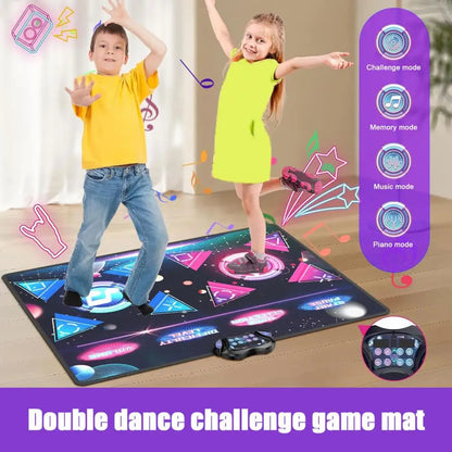Kids Dance Mat Toy with Music Speed Modes Adjustable Dance Pad Competitive Kids Adults Electric Dancing Challenge Pad Floor Game