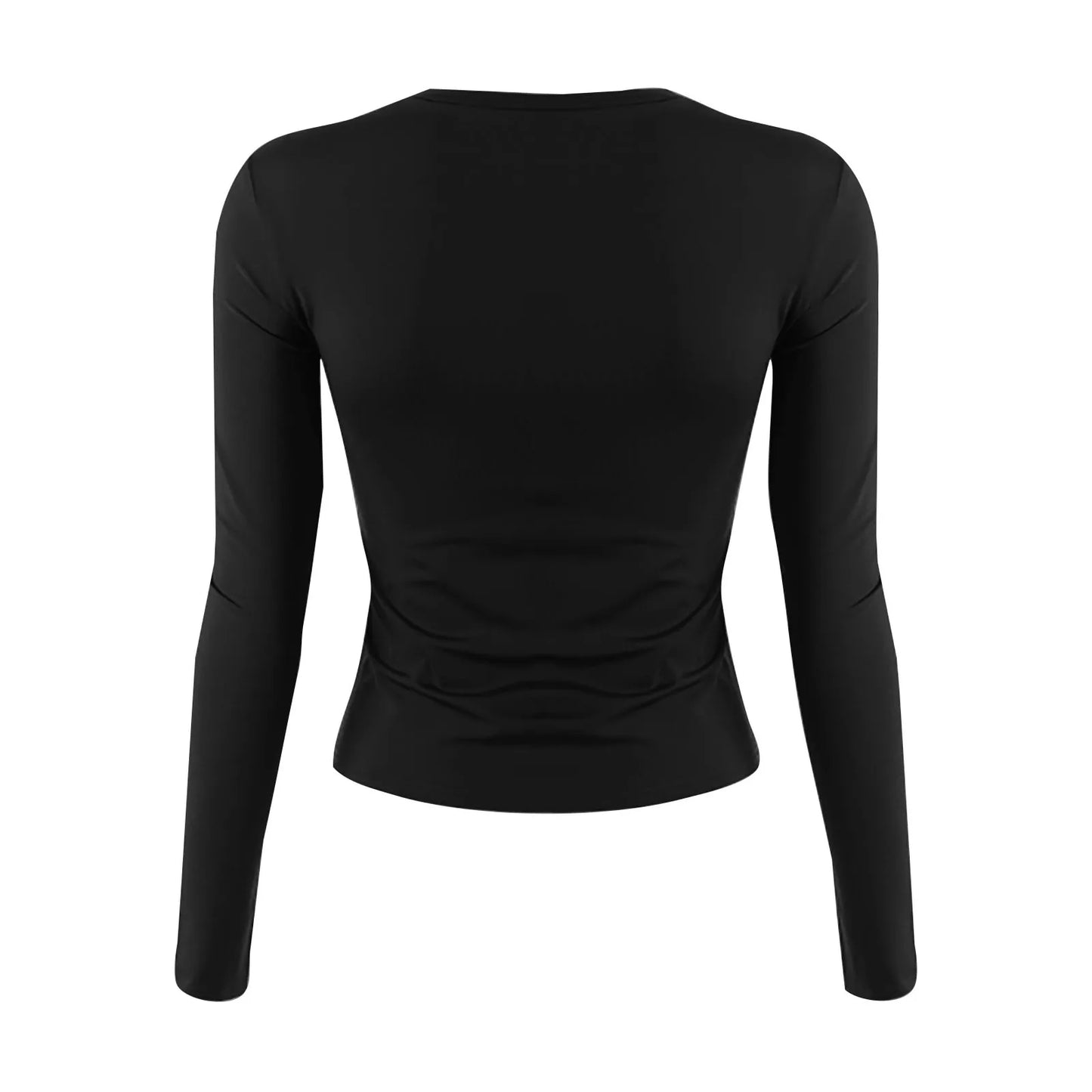Cotton O Neck Long Sleeve Shirt Women Sexy Cropped Tops 2025 Autumn Black Casual Skinny Slim Basic Woman T Shirts White Clothing