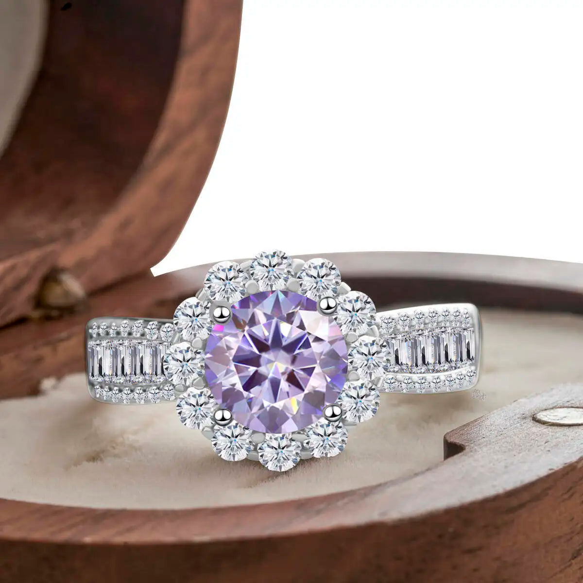 2 Carat Moissanite Ring D Color With Certificate 925 Sterling Silver Butterfly Flower Fairy Ring Engagement Gift Luxury Jewelry