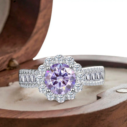 2 Carat Moissanite Ring D Color With Certificate 925 Sterling Silver Butterfly Flower Fairy Ring Engagement Gift Luxury Jewelry