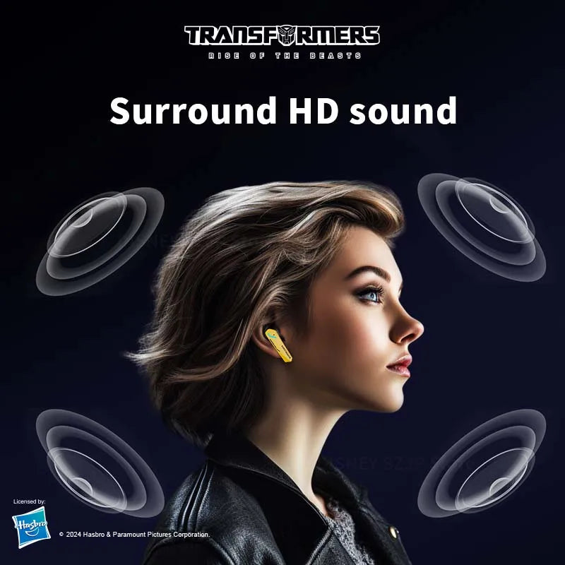 TRANSFORMERS TF-T10 Earphones Wireless Bluetooth 5.4 Mini Headset HD Mic Call Earbuds HiFi Stereo Gaming Music Headphone