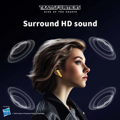 TRANSFORMERS TF-T10 Earphones Wireless Bluetooth 5.4 Mini Headset HD Mic Call Earbuds HiFi Stereo Gaming Music Headphone