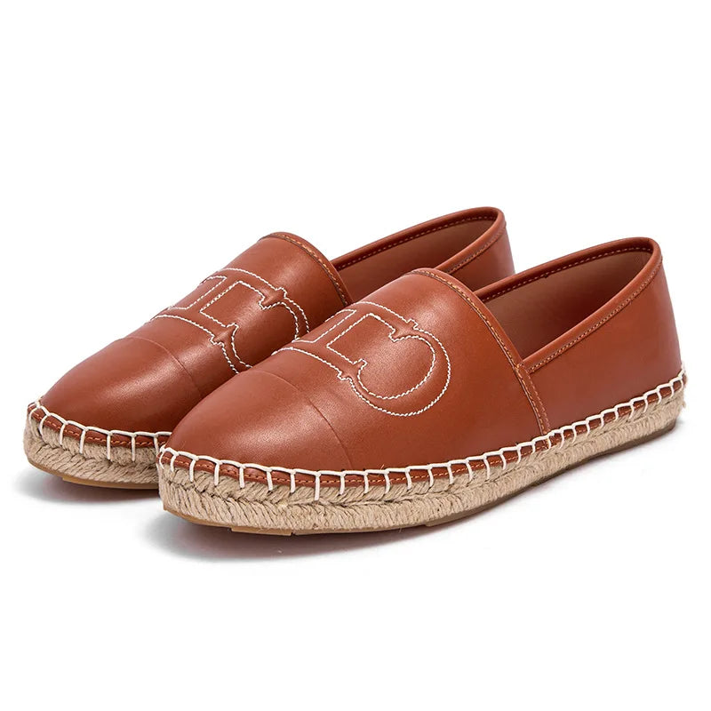 Womens Sneakers Round Toe Lace-up Flat Stylish Leather Casual Shoe Comfortable Women Vulcanized Shoes