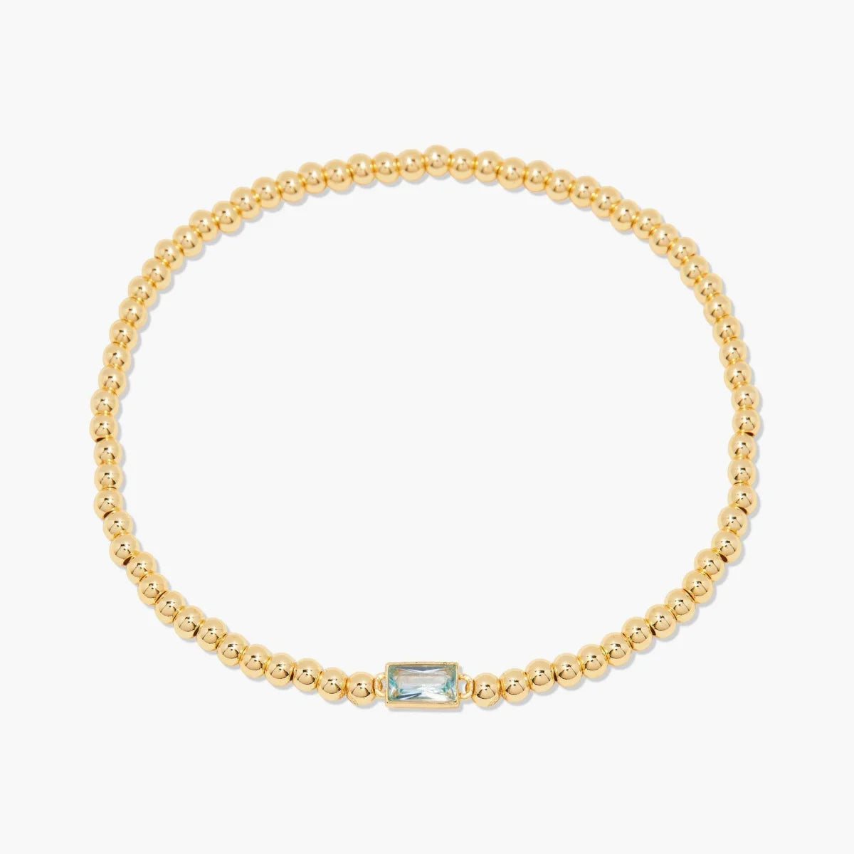 Minimalist style twelve month birthstone women's bracelet, stainless steel, electroplated 18K gold color protection