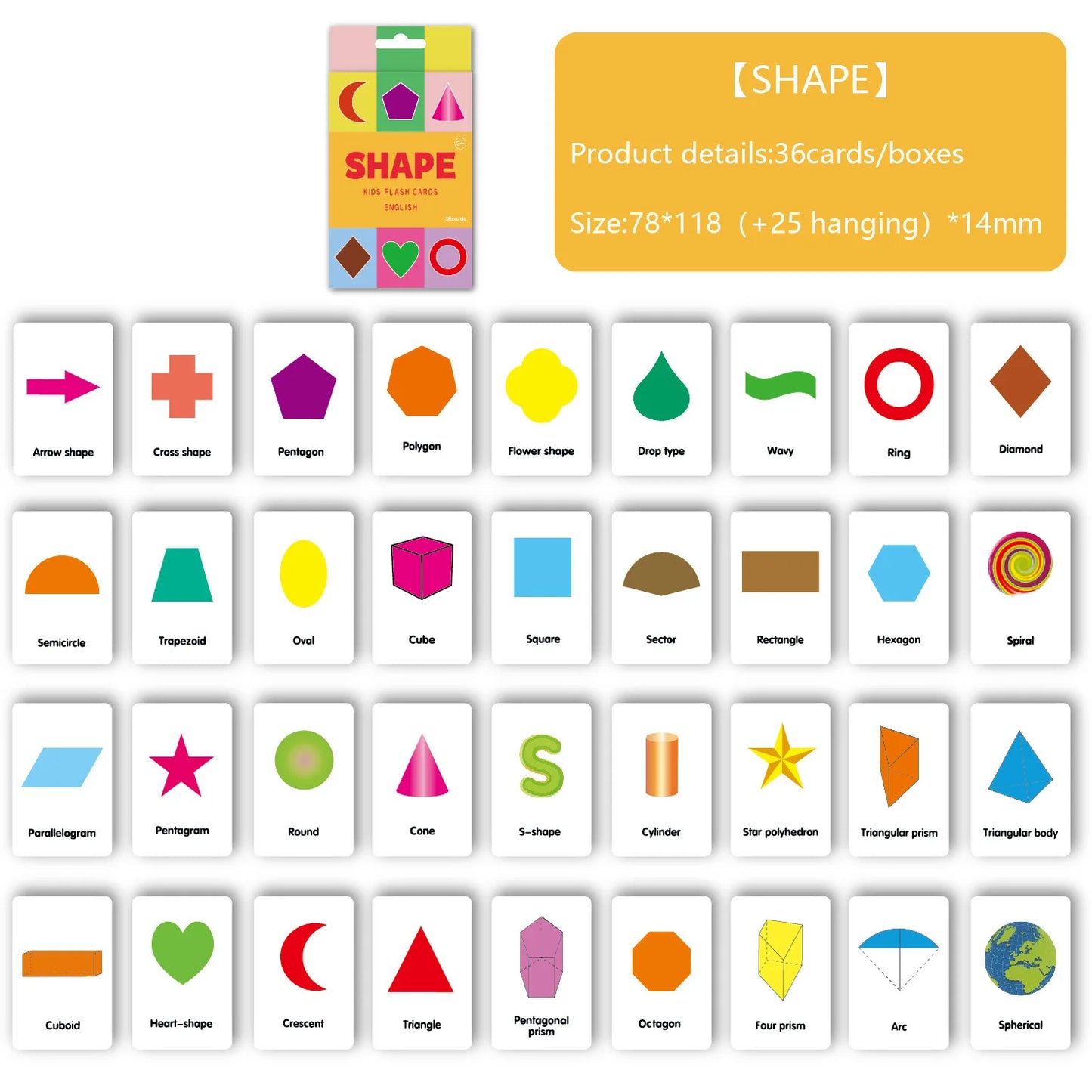 Montessori Alphabet Flashcards for Kids 3-14 Years, 36 Cards x 8 Themes, Educational Toys, Reading/Writing Learning Games Gift