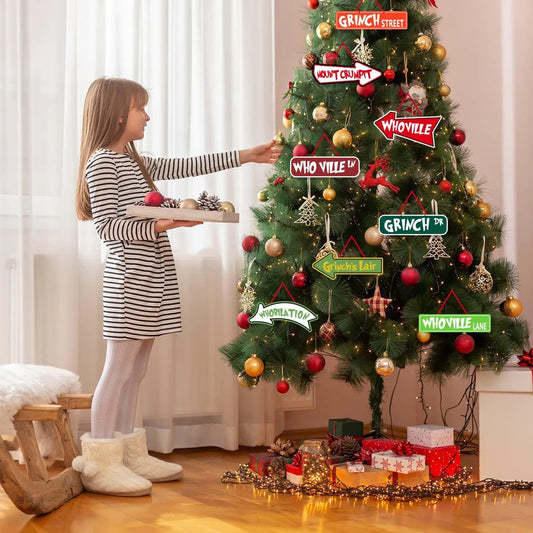 Christmas Tree Decorations 16pcs Grinchs Christmas Tree Hanging Ornament Holiday Xmas Grinchs Ornaments Grinchs Christmas Decor