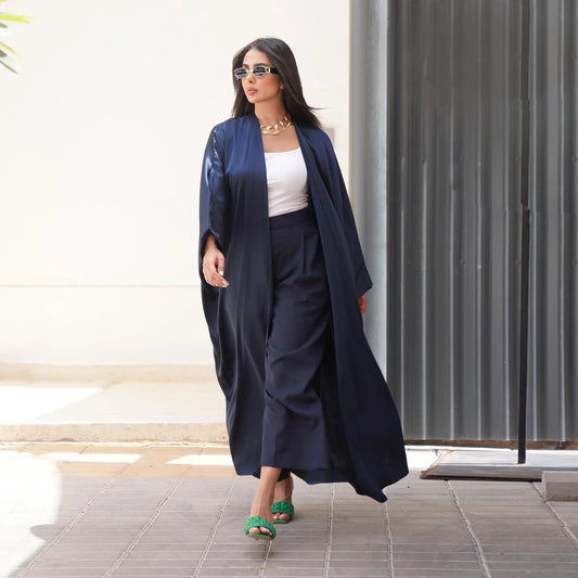 Robe Cardigan Abaya Long Dress Satin Fashion Party Evening Women Muslim Moroccan Kaftan Jalabiya Islam Women's Clothes