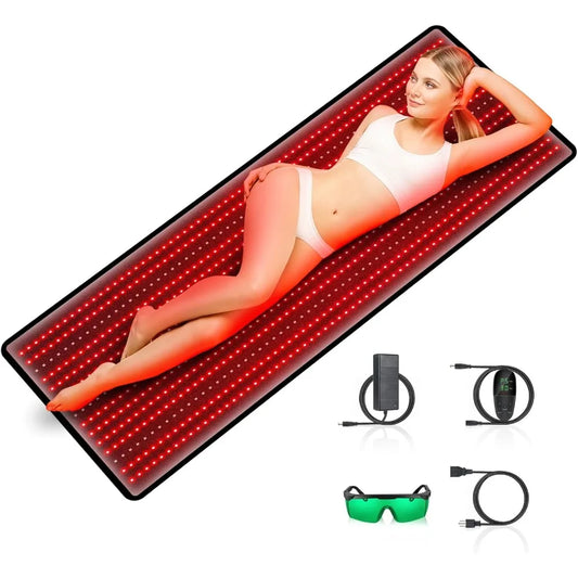 Red Light Therapy Mat, Infrared Light Therapy Pad for Full Body, Laying Red Heating Pad with Pulsing Mode, Electric Blankets