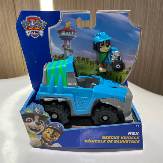 Original Paw Patrol Rex’s Dinosaur Rescue Vehicle with Collectible Action Figure Anime Doll Kids Toy Birthday Christmas Gift